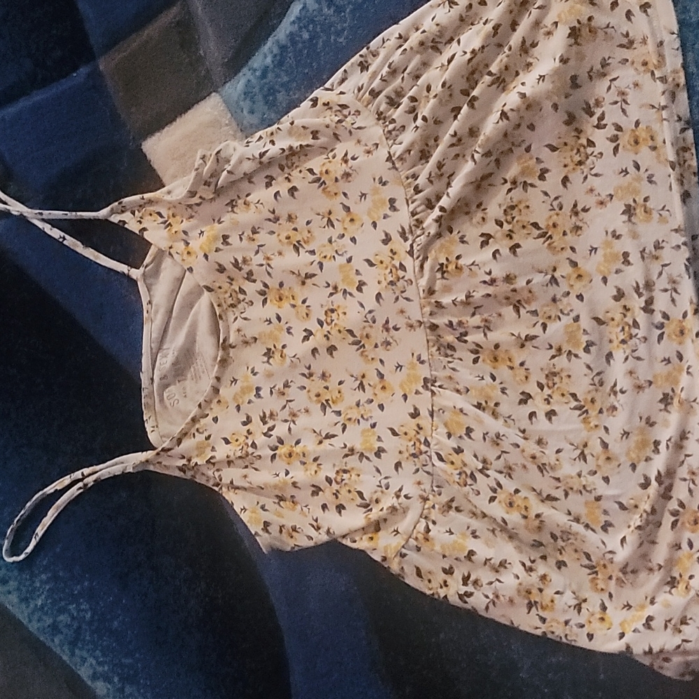 Soft and sexy creame and yellow tank top